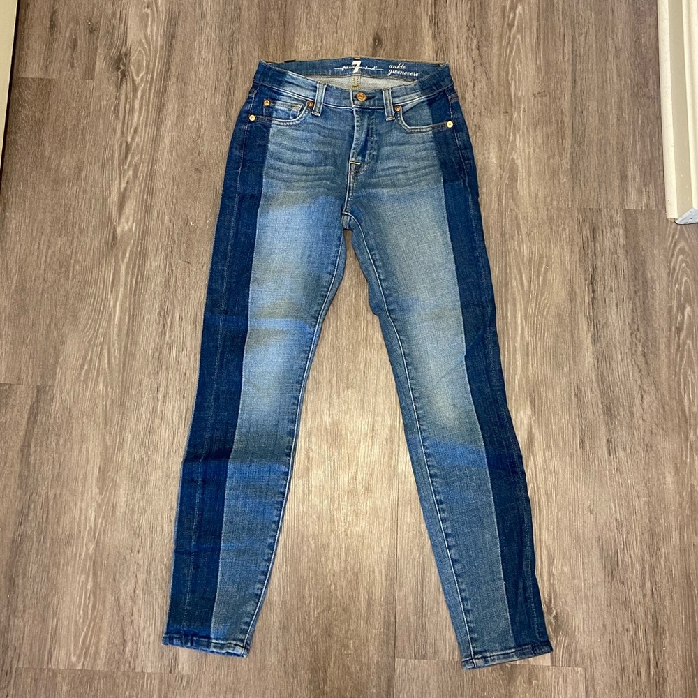 7 For all mankind 2 tone skinny jeans size 23